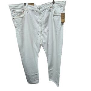 Polo Ralph Lauren Varick Slim Straight Hemp Denim Jeans Mens 42x36 White NWT